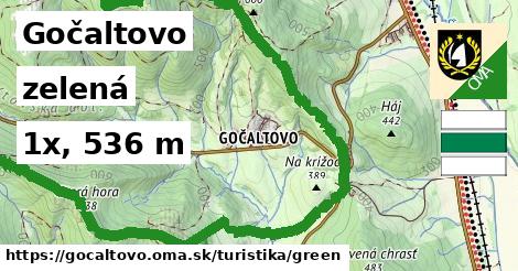 Gočaltovo Turistické trasy zelená 