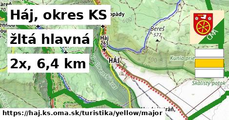 Háj, okres KS Turistické trasy žltá hlavná