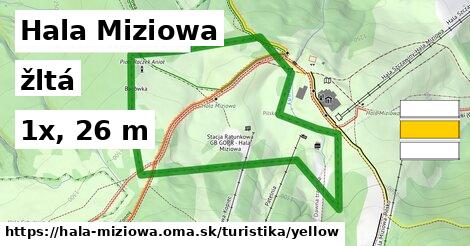 Hala Miziowa Turistické trasy žltá 