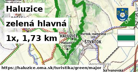 Haluzice Turistické trasy zelená hlavná