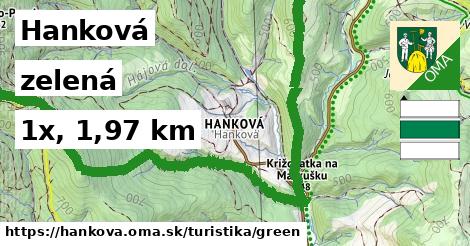 Hanková Turistické trasy zelená 