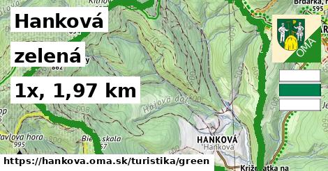 Hanková Turistické trasy zelená 