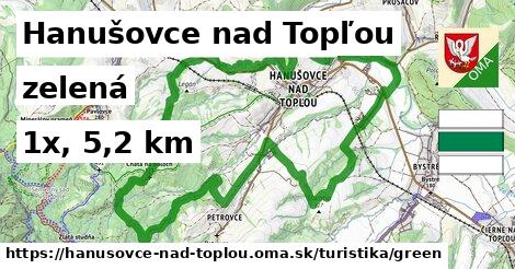 Hanušovce nad Topľou Turistické trasy zelená 