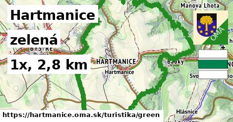 Hartmanice Turistické trasy zelená 