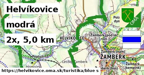 Helvíkovice Turistické trasy modrá 