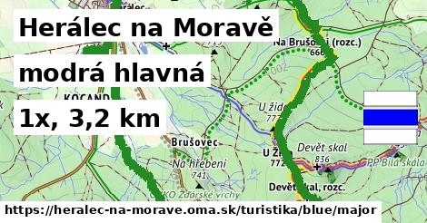 Herálec na Moravě Turistické trasy modrá hlavná