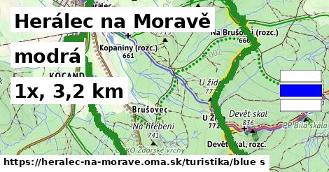Herálec na Moravě Turistické trasy modrá 