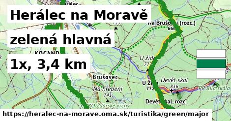 Herálec na Moravě Turistické trasy zelená hlavná
