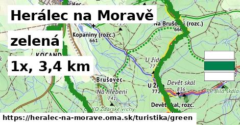 Herálec na Moravě Turistické trasy zelená 