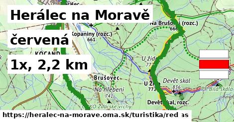 Herálec na Moravě Turistické trasy červená 