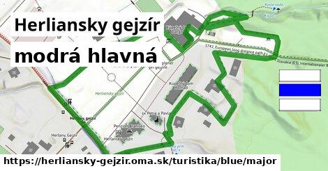 Herliansky gejzír Turistické trasy modrá hlavná