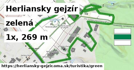 Herliansky gejzír Turistické trasy zelená 