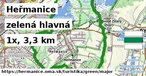 Heřmanice Turistické trasy zelená hlavná
