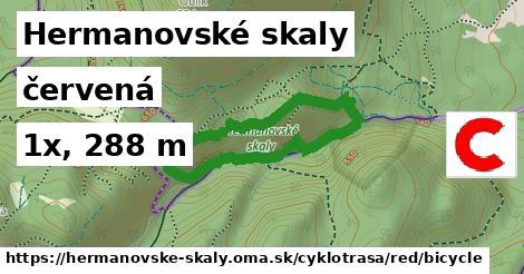 Hermanovské skaly Cyklotrasy červená bicycle