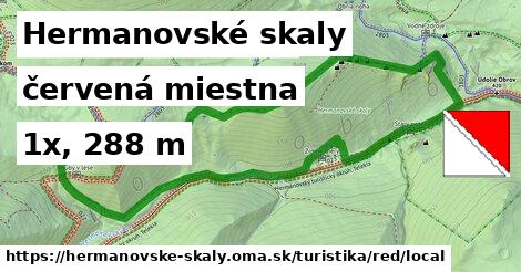 Hermanovské skaly Turistické trasy červená miestna