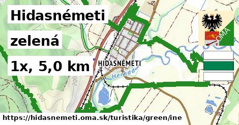 Hidasnémeti Turistické trasy zelená iná