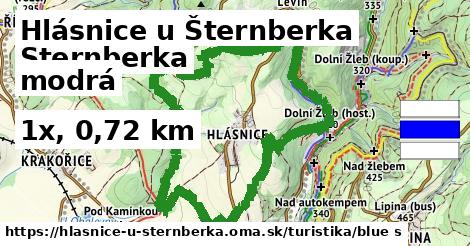 Hlásnice u Šternberka Turistické trasy modrá 