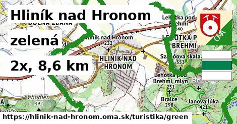 Hliník nad Hronom Turistické trasy zelená 