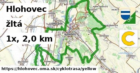 Hlohovec Cyklotrasy žltá 