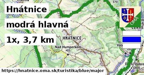 Hnátnice Turistické trasy modrá hlavná