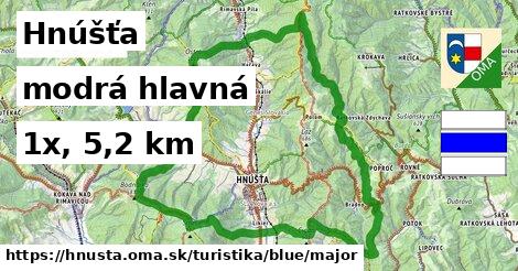 Hnúšťa Turistické trasy modrá hlavná