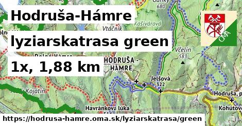 Hodruša-Hámre Lyžiarske trasy zelená 