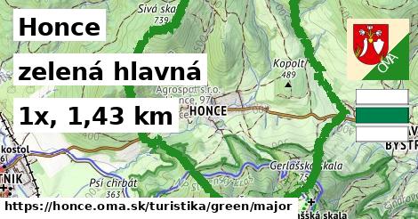 Honce Turistické trasy zelená hlavná