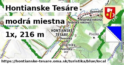 Hontianske Tesáre Turistické trasy modrá miestna