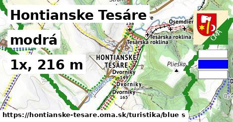 Hontianske Tesáre Turistické trasy modrá 