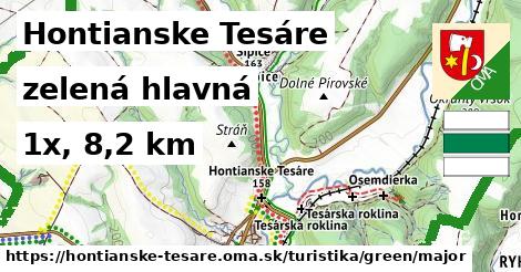 Hontianske Tesáre Turistické trasy zelená hlavná