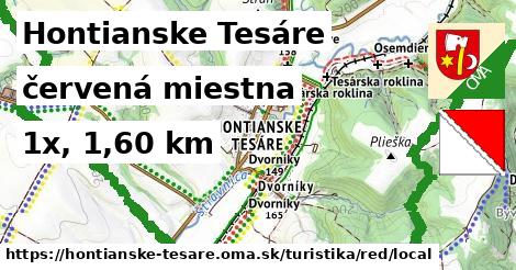 Hontianske Tesáre Turistické trasy červená miestna