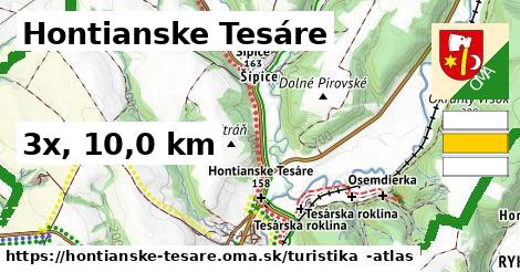 Hontianske Tesáre Turistické trasy  