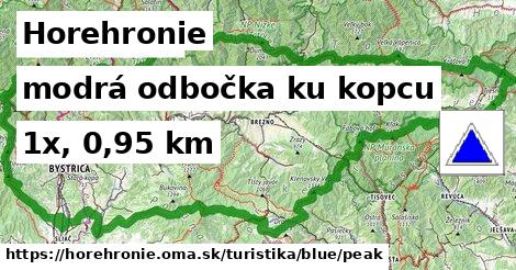 Horehronie Turistické trasy modrá odbočka ku kopcu