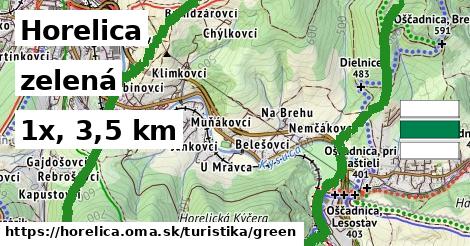 Horelica Turistické trasy zelená 