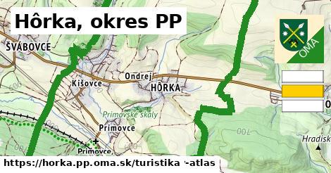 Hôrka, okres PP Turistické trasy  