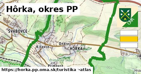 Hôrka, okres PP Turistické trasy  