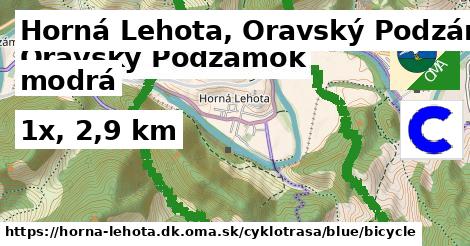 Horná Lehota, Oravský Podzámok Cyklotrasy modrá bicycle