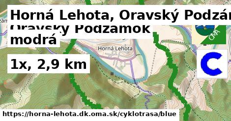 Horná Lehota, Oravský Podzámok Cyklotrasy modrá 