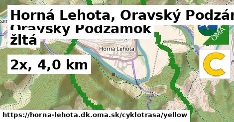 Horná Lehota, Oravský Podzámok Cyklotrasy žltá 
