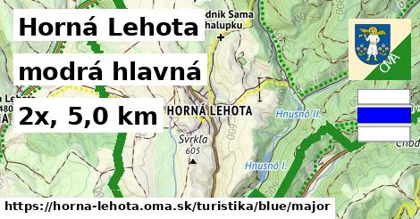 Horná Lehota Turistické trasy modrá hlavná