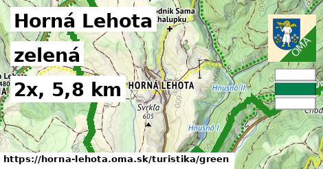 Horná Lehota Turistické trasy zelená 