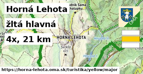 Horná Lehota Turistické trasy žltá hlavná