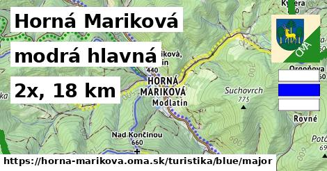 Horná Mariková Turistické trasy modrá hlavná