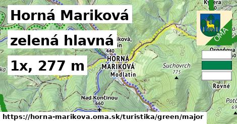 Horná Mariková Turistické trasy zelená hlavná