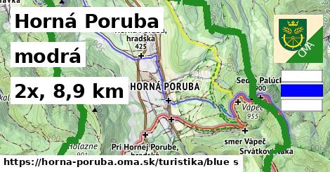 Horná Poruba Turistické trasy modrá 