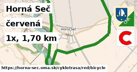 Horná Seč Cyklotrasy červená bicycle