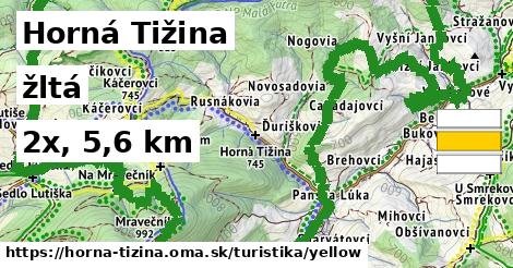 Horná Tižina Turistické trasy žltá 