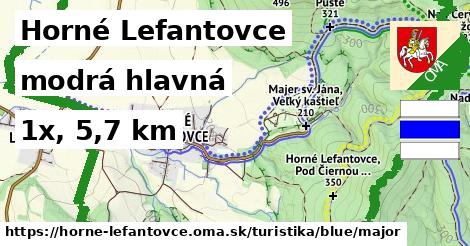 Horné Lefantovce Turistické trasy modrá hlavná