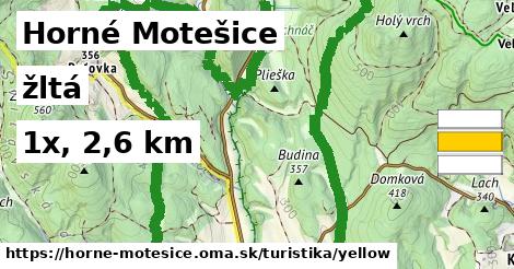 Horné Motešice Turistické trasy žltá 