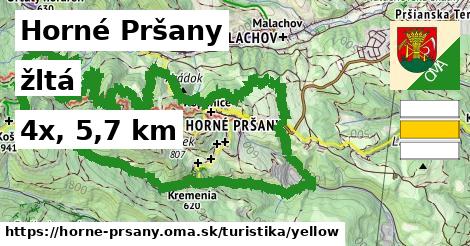 Horné Pršany Turistické trasy žltá 